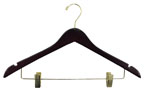 17in. Wishbone Wood Hangers with Adjustable Metal Clips - 400RC