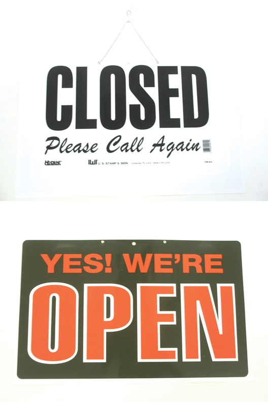 2 Sided Open/Closed Sign - 9914