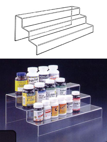 3 Step Solid Back Acrylic Stairs - BST8