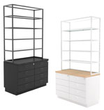 Deluxe Cash Wrap Retail Counter Drawer Unit with Retail Shelving Kit - DDCWDRST