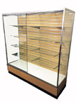 Upright Display Wall Case with Slat Wall Back