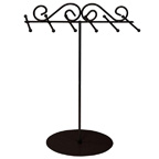 6-Bar Metal Necklace Stand in Black - NMS6B