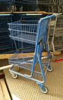 Used Blue 2 Level Shopping Cart